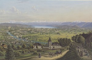 Vue de Zürich au 19e siècle