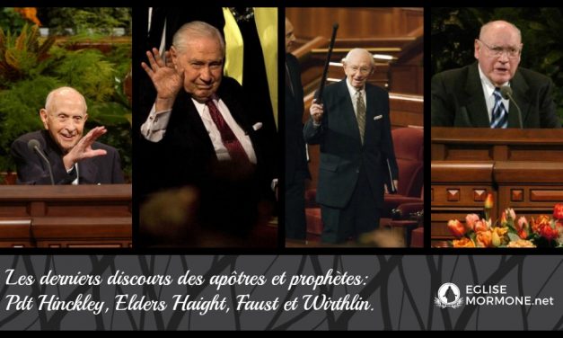 Les derniers discours des apôtres Haight, Faust, Wirthlin et Pdt Hinckley.