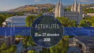 Nouvelles de l’Eglise du 21 au 27 décembre 2018